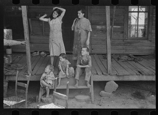Floyd Burroughs and Tengle children, Hale County, Alabama