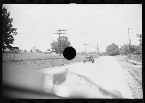 Untitled photo, possibly related to: Roadside scene, Alabama. Approach to Moundville
