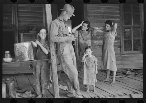 Floyd Burroughs and Tengle children, Hale County, Alabama