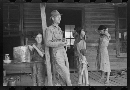Floyd Burroughs and Tengle children, Hale County, Alabama