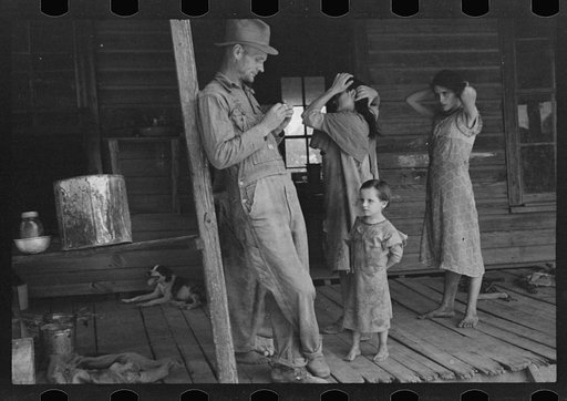 Floyd Burroughs and Tengle children, Hale County, Alabama