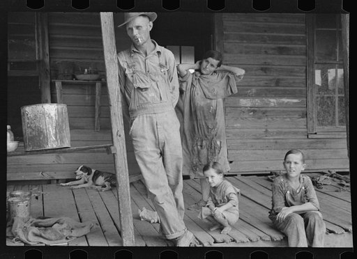 Floyd Burroughs and Tengle children, Hale County, Alabama