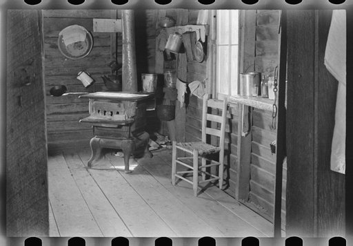 Untitled photo, possibly related to: Kitchen in house of Floyd Burroughs, sharecropper, near Moundville, Hale County, Alabama