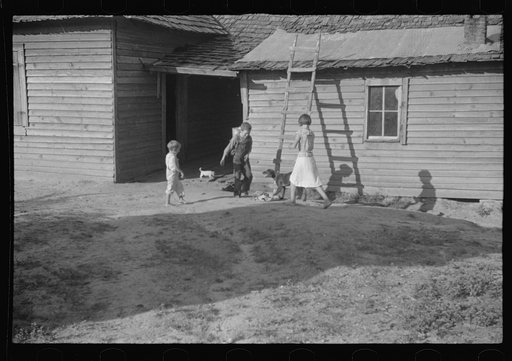 Untitled photo, possibly related to: Burroughs children playing in the yard, Hale County, Alabama
