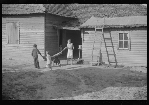 Untitled photo, possibly related to: Burroughs children playing in the yard, Hale County, Alabama