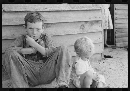Untitled photo, possibly related to: Floyd Burroughs, Jr., and Othel Lee Burroughs, called Squeakie. Son of an Alabama cotton sharecropper
