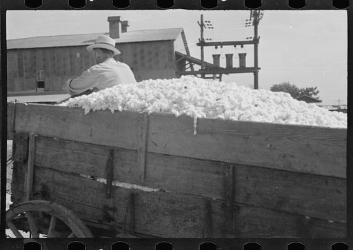 Untitled photo, possibly related to: At the cotton gin. Cotton gin and wagons. Hale County, Alabama