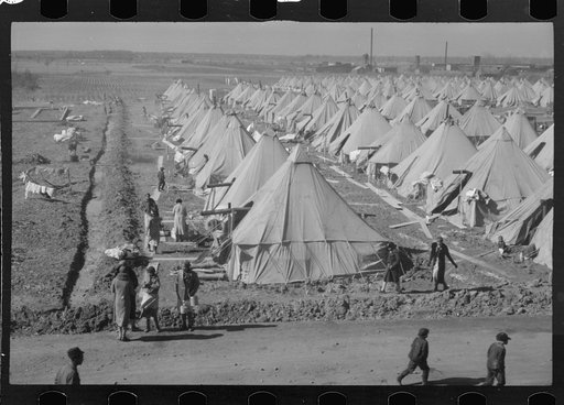 Flood refugee encampment at Forrest City, Arkansas
