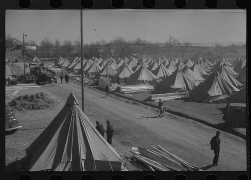 Untitled photo, possibly related to: Flood refugee encampment at Forrest City, Arkansas