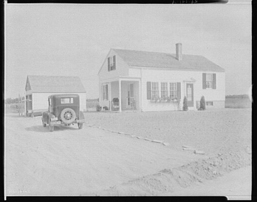 House number 11-B. Garage under construction. Decatur Homesteads, Indiana
