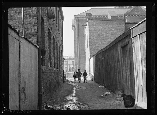 Alley near L Street, N.W. Blake School in background. Washington, D.C.