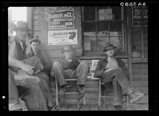 Inhabitants of Nethers in front of post office. Virginia