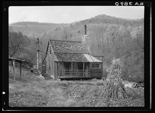 Home of a mountain family who will be resettled on new land. Shenandoah National Park, Virginia