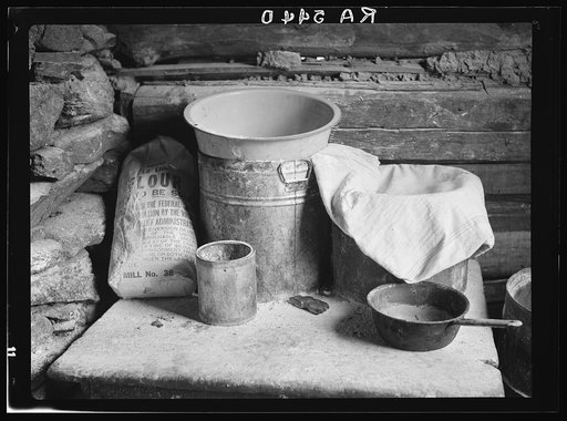 Kitchen utensils in a Blue Ridge Mountain home. Virginia