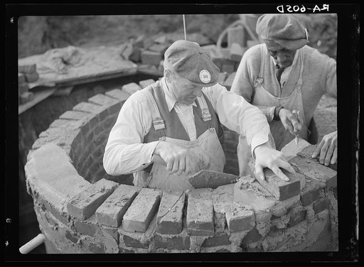 Stone masons at work at Hightstown, New Jersey