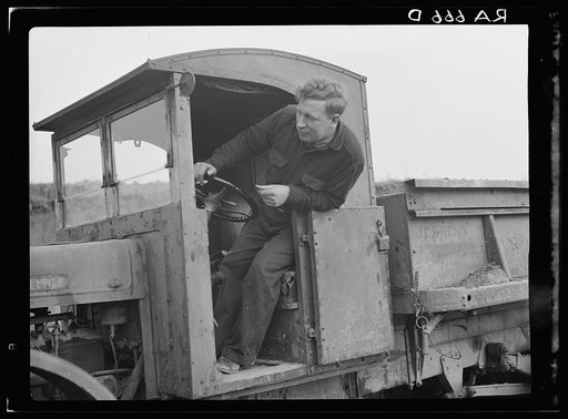 Truck driver at the Hightstown, New Jersey, project