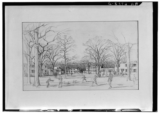 Artist's sketch of housing. Greenbelt project, Maryland