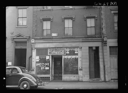 Restaurant and roominghouse. Hamilton County, Ohio. Court Street, or "basin" of Cincinnati