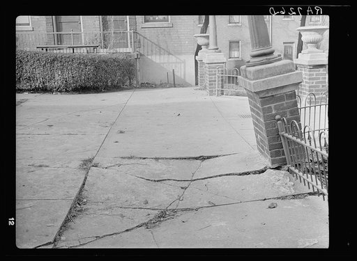 Cracked concrete platform. Hamilton County, Ohio