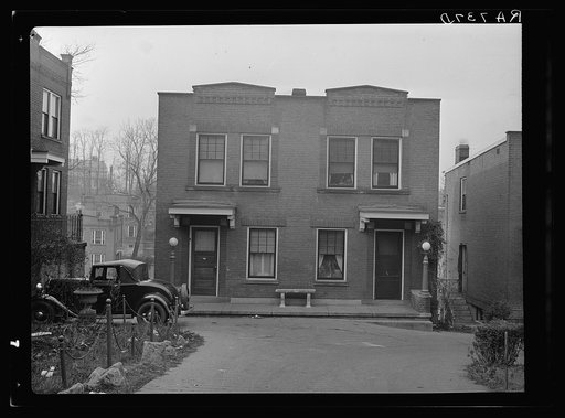 Typical square brick house. Hamilton County, Ohio