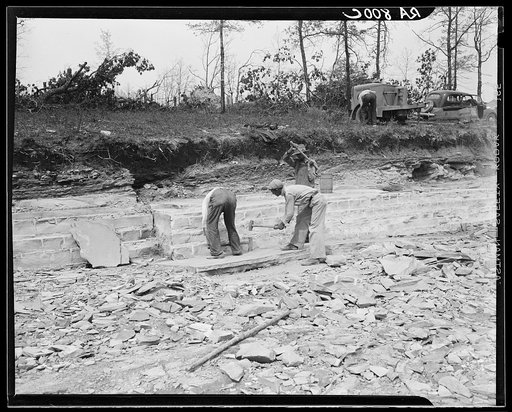 Rock quarry used in construction of Cumberland Homesteads. Crossville, Tennessee
