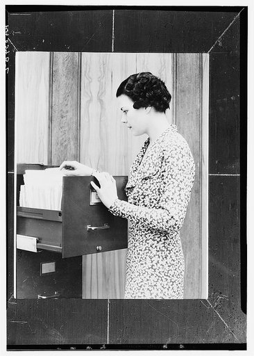 Woman filing