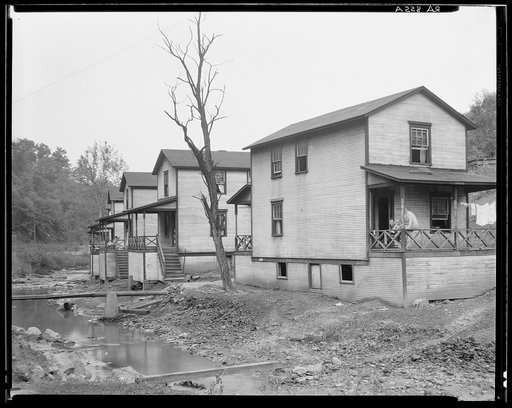 Scott's Run mining camps near Morgantown, West Virginia. Company houses along run