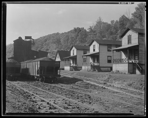 Company houses along railroad tracks. Scott's Run near Morgantown, West Virginia. Osage, West Virginia