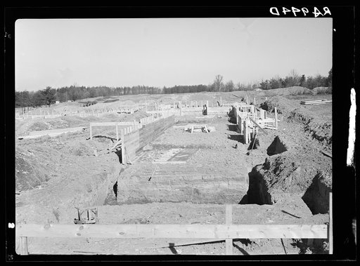 Cellar foundation of the first unit of houses at the Berwyn project, Maryland