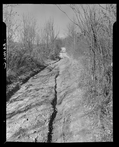 Poor country road typical of this area. Brown County, Indiana