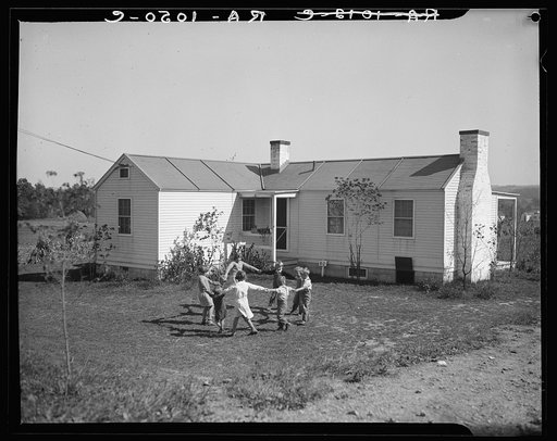 Children in front of their new home. Reedsville, West Virginia