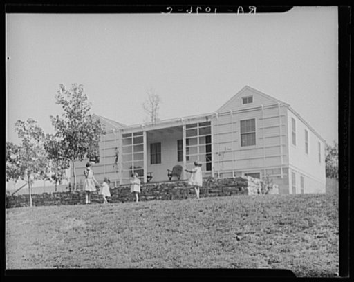 Children outside their new home. Reedsville, West Virginia