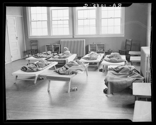 Nursery school children sleeping. Reedsville, West Virginia