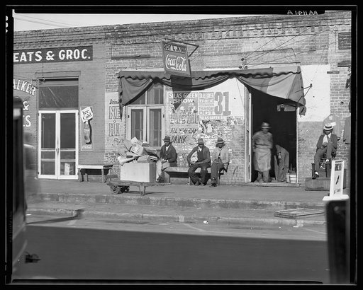 Sidewalk scene in Selma, Alabama