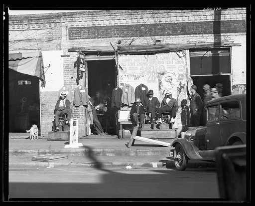 Sidewalk scene in Selma, Alabama