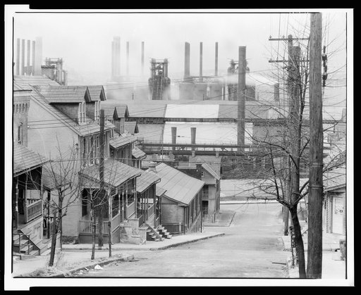 Bethlehem houses and steel mill. Pennsylvania