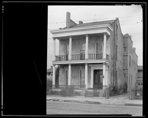 Greek Revival house at 1417 Annunciation Street. New Orleans, Louisiana