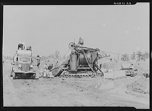 Two types of concrete mixers at the Berwyn project, Maryland