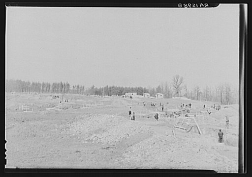 Early March progress on the foundations of houses on one of the units of the Berwyn project, Maryland