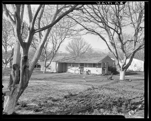 El Monte federal subsistence Homesteads. One hundred occupied homes, each with three quarters of an acre. Average yearly income eight hundred dollars. California