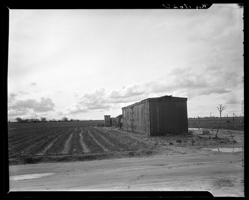 Freight car converted into house in "Little Oklahoma," California