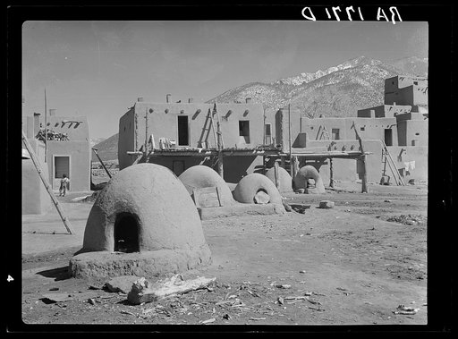 Ovens used for cooking and baking at Taos Pueblo, New Mexico
