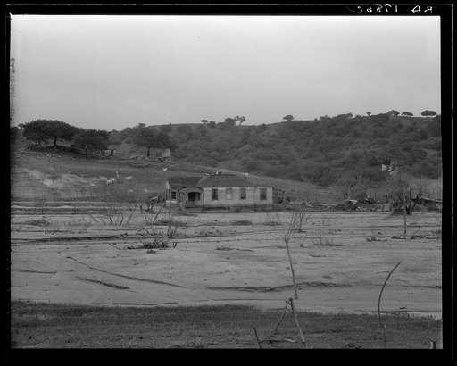 Soil erosion at Arroyo Grande, California. Soil Conservation has one of its principal stations here
