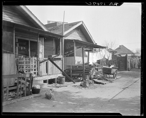 Mexican quarter of Los Angeles, California. Average rental is eight dollars. Some houses have plumbing. See card 1799-C for detailed information