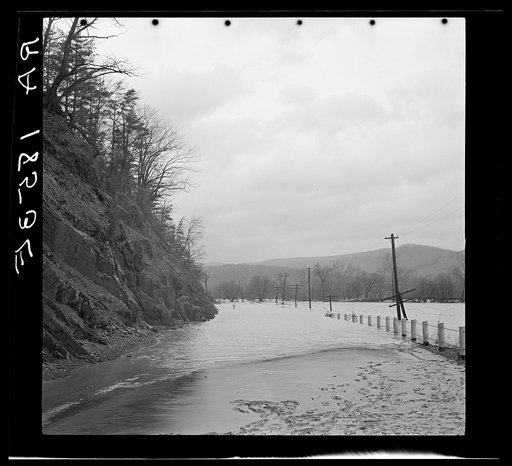The Potomac covers a main highway in Virginia during spring floods