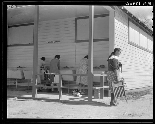 Some of the facilities of the Kern County migrant camp, California