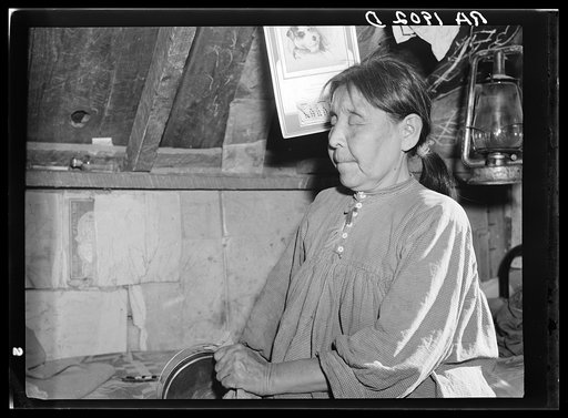 A blind Apache squaw. Mescalero Indian Reservation, New Mexico
