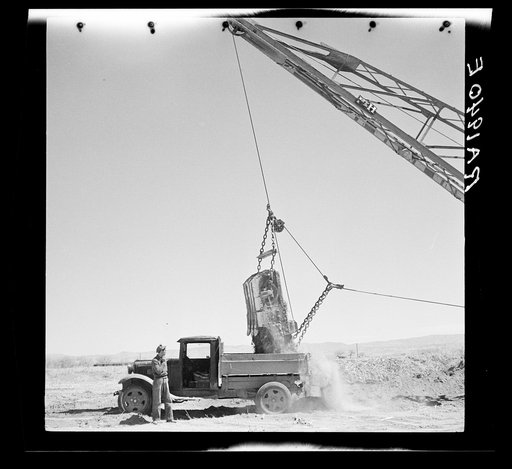 Constructing a new irrigation canal. Bosque Farms, New Mexico