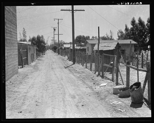 The slums of Brawley. Homes of Mexican field workers. Imperial Valley, California