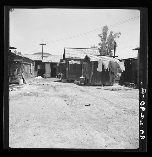 Homes of Mexican field workers. Brawley, Imperial Valley, California